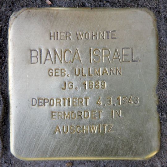 Stolperstein dedicated to Bianca Israel