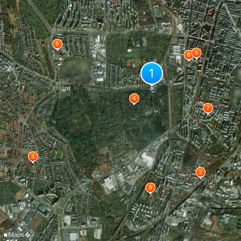 Central Cemetery in Szczecin Map