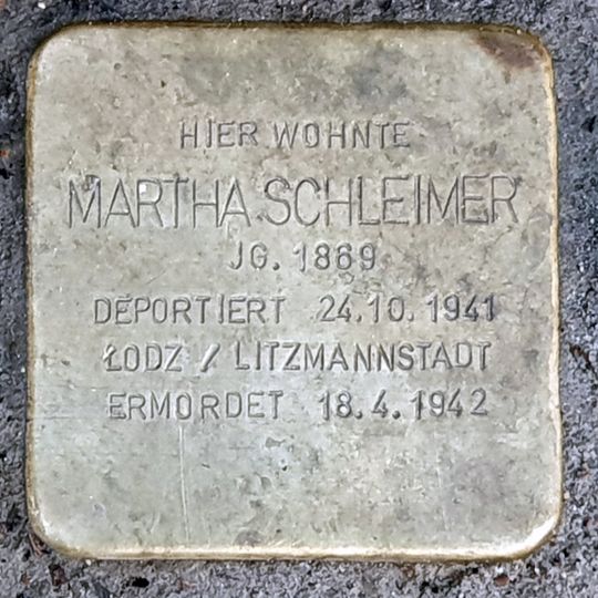 Stolperstein für Martha Schleimer