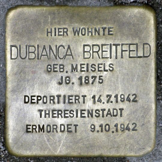 Stolperstein en memoria de Dubianca Breitfeld