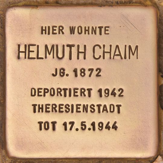 Stolperstein dedicated to Helmuth Chaim