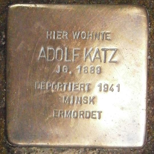 Stolperstein dedicated to Adolf Katz