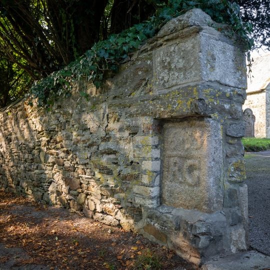 Ladock Churchyard Wall With Dated Stone In South East Outside Corner