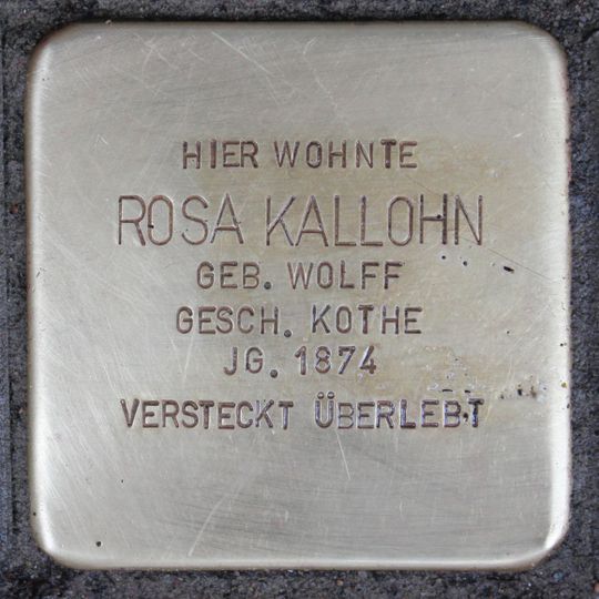 Stolperstein em memória de Rosa Kallohn