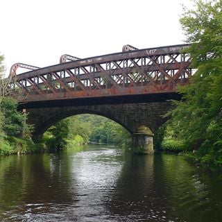 Bridge Carrying North Track Of Railway Over River Calder Downstream From Kirklees Cut
