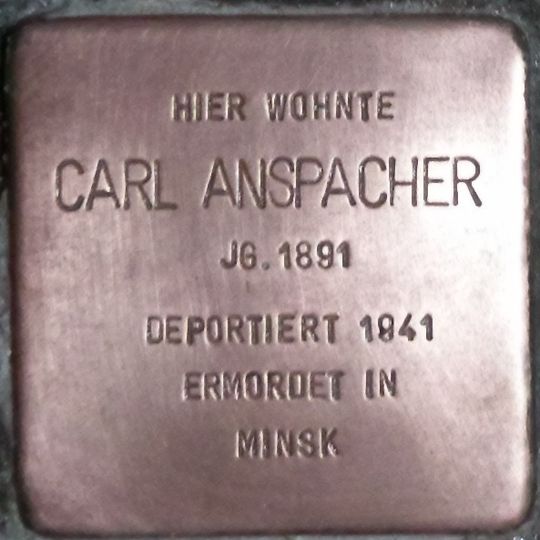 Stolperstein en memoria de Carl Ansbacher