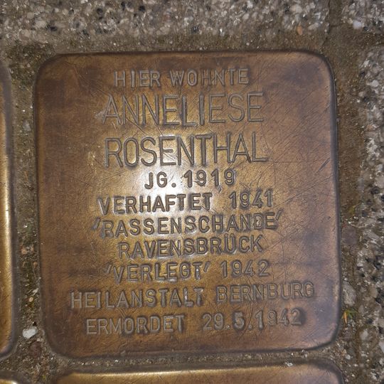 Stolperstein à la mémoire de Anneliese Rosenthal