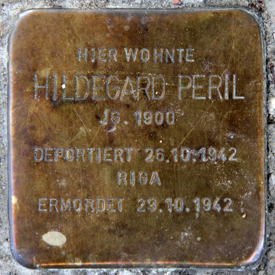 Stolperstein dedicated to Hildegard Peril