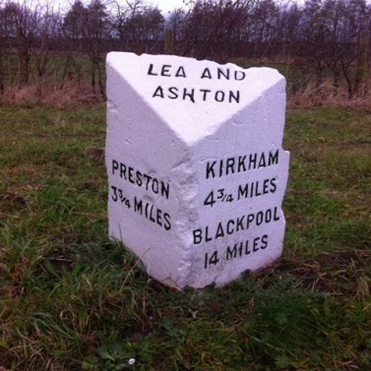 Milestone, Blackpool Road, at flyover jnct with A583