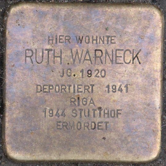 Stolperstein dedicated to Ruth Warneck