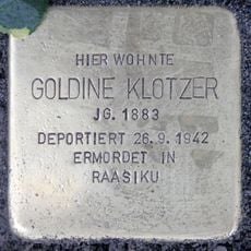 Stolperstein dedicated to Goldine Klotzer