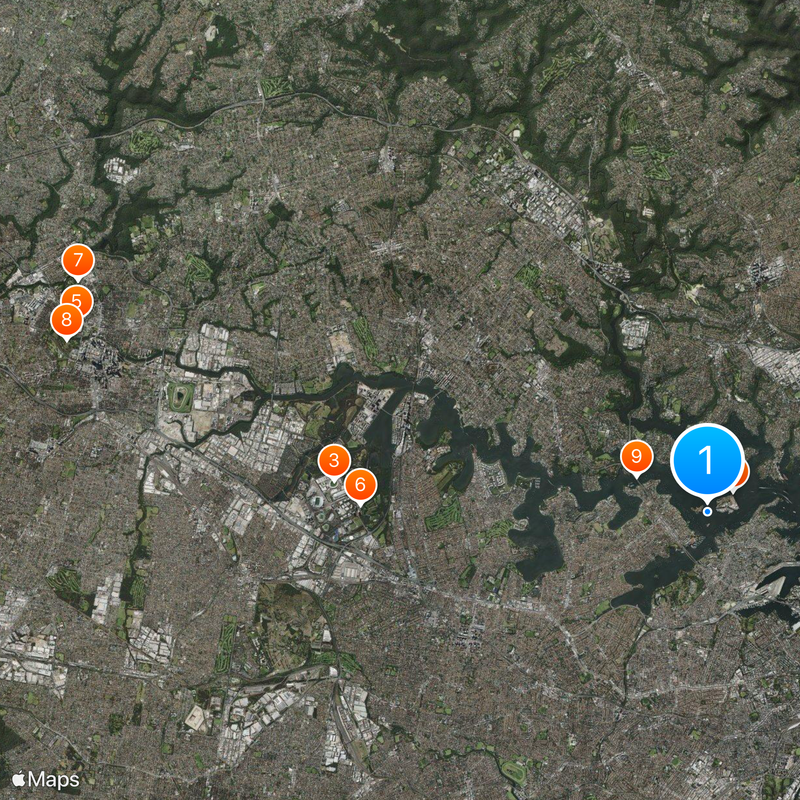 Parramatta River Map