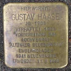 Stolperstein dedicated to Gustav Haase