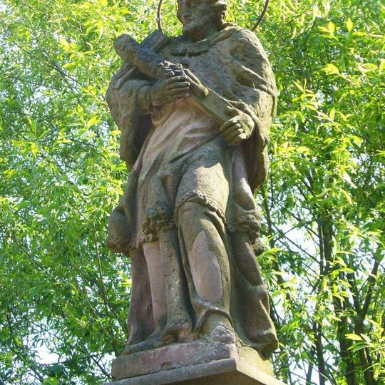 Statue of John of Nepomuk on the bridge in Libštát