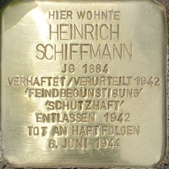 Stolperstein dedicated to Heinrich Schiffmann