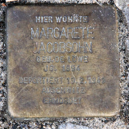 Stolperstein en memoria de Margarete Jacobsohn