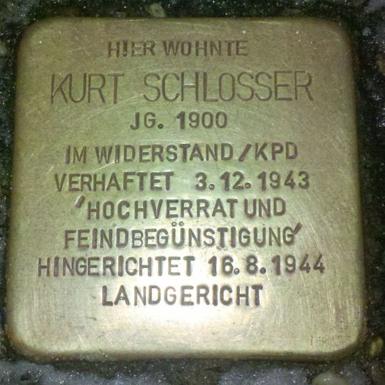 Stolperstein à la mémoire de Kurt Schlosser