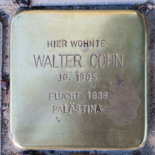 Stolperstein en memoria de Walter Cohn