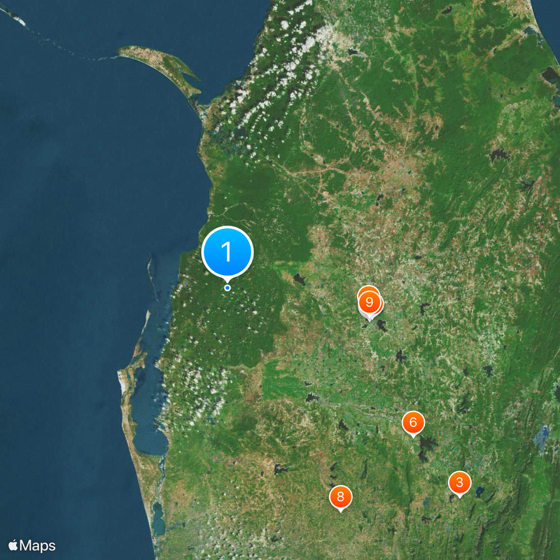 Wilpattu National Park Mapa