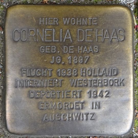 Stolperstein en memoria de Cornelia de Haas