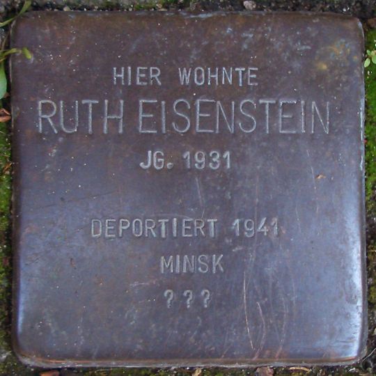 Stolperstein dedicated to Ruth Eisenstein