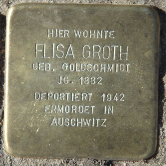 Stolperstein dedicated to Elisa Groth