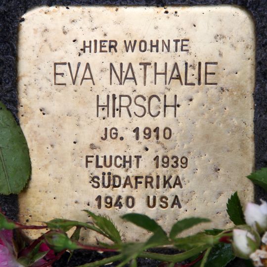 Stolperstein dedicated to Eva Nathalie Hirsch