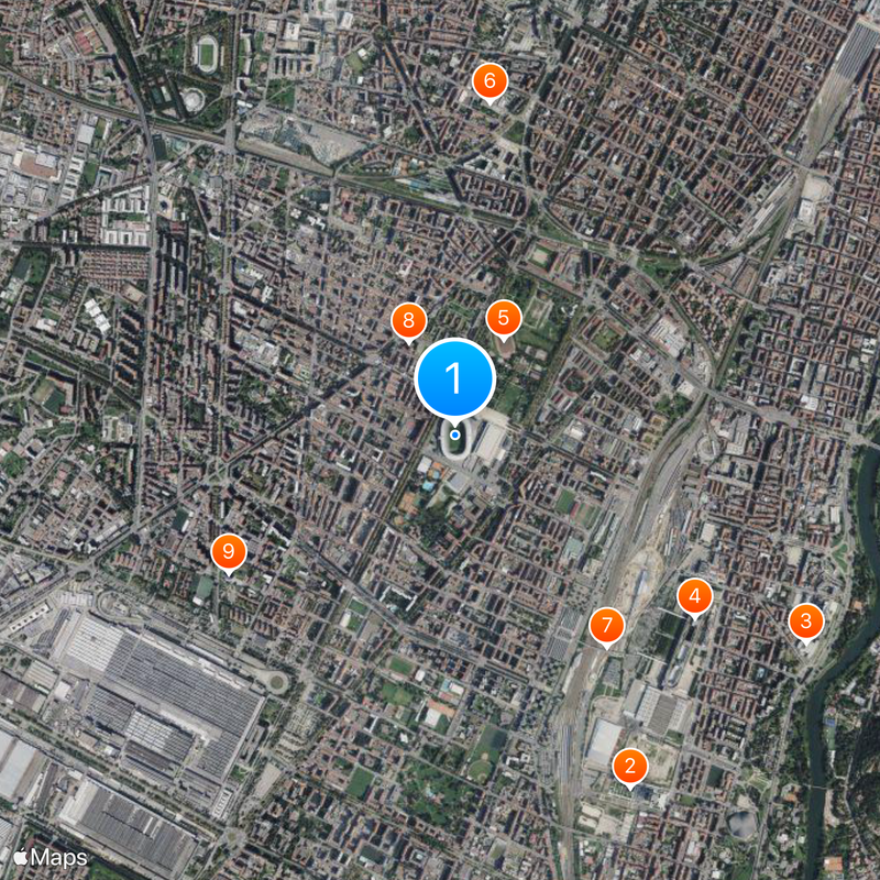 Olympisch Stadion in Turijn Kaart