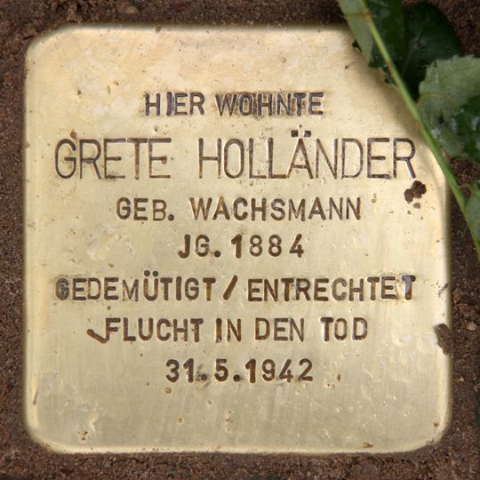 Stolperstein dedicated to Grete Holländer
