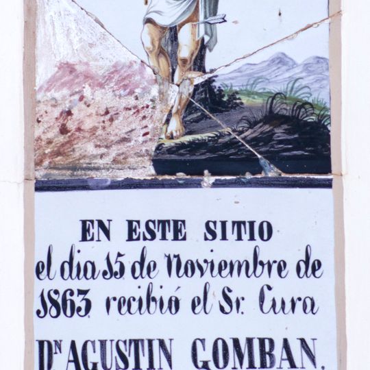 Ceramic panel of Saint Sebastian