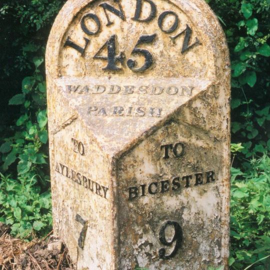 Milepost, by Priors Furlong, W of Hall Farm