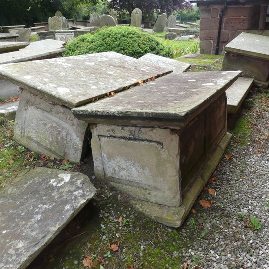 Tombchest of William Briscoe and others, 4 metres west of priest's door to St Michael's Church