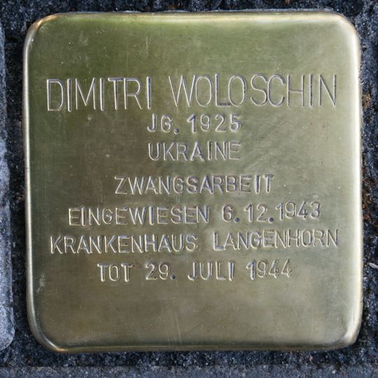 Stolperstein à la mémoire de Dimitri Woloschin