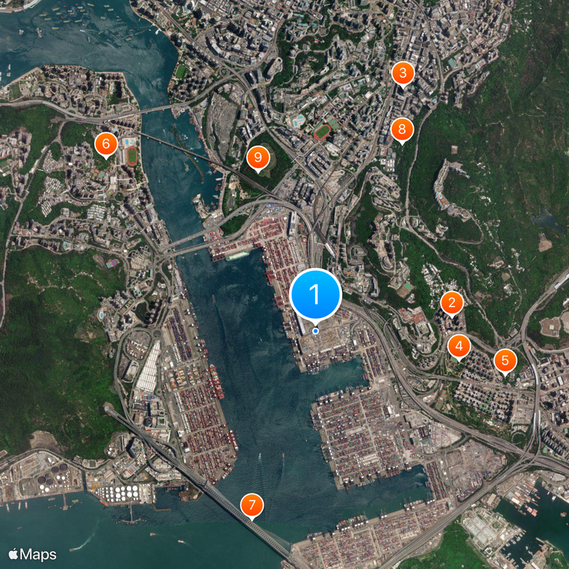 Kwai Tsing Container Terminals Map