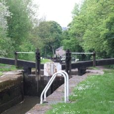 Marple Locks Number 3 and adjoining footbridge on Peak Forest Canal