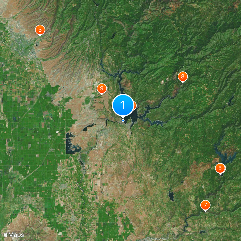 Presa de Oroville Mapa