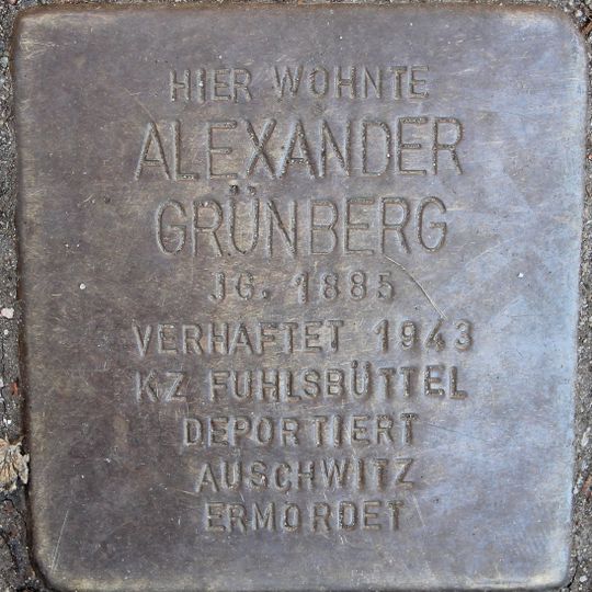 Stolperstein en memoria de Alexander Grünberg
