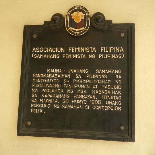 Asociacion Feminista Filipina historical marker