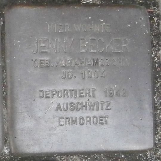 Stolperstein à la mémoire de Jenny Becker