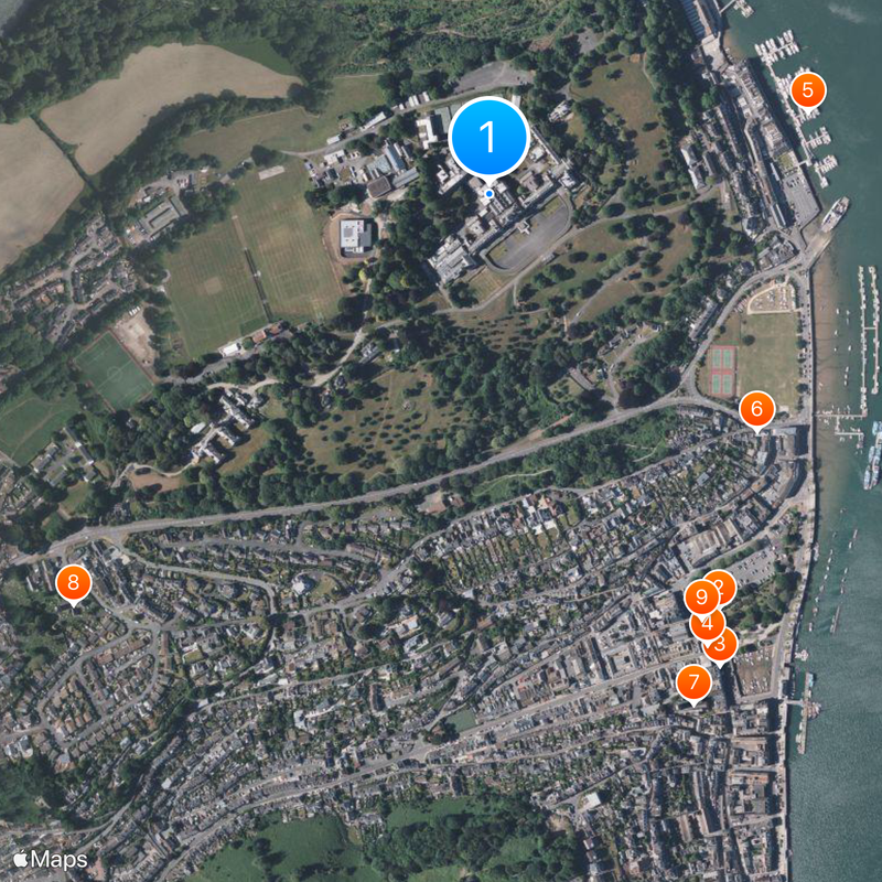 Britannia Royal Naval College Map
