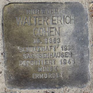 Stolperstein dedicated to Walter Erich Cohen