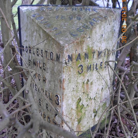 Milepost, Main Road at SJ6580656425