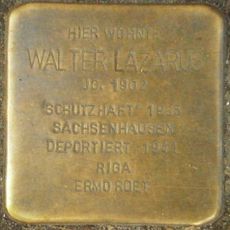 Stolperstein dedicated to Walter Lazarus