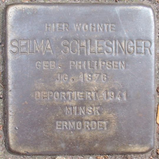 Stolperstein dedicated to Selma Schlesinger