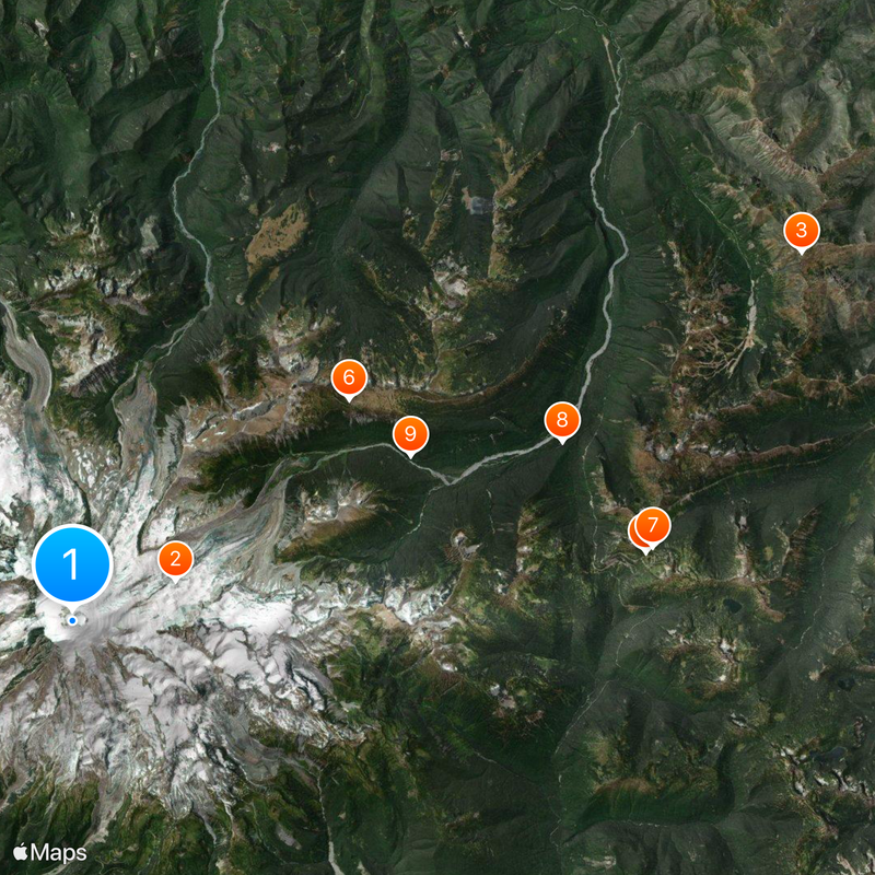 Cascade Volcanoes Map