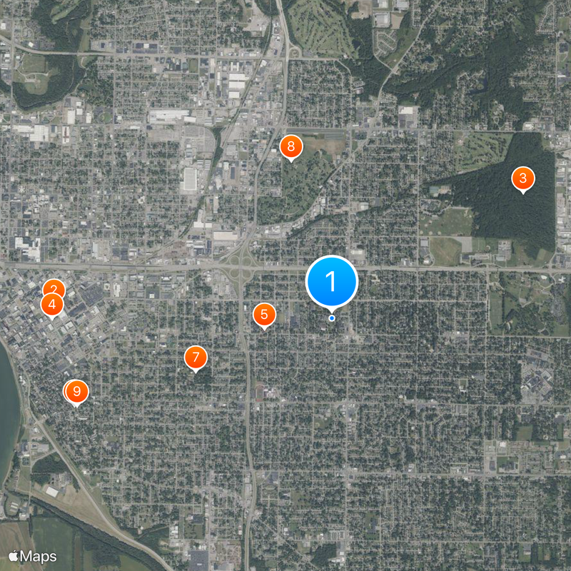 University of Evansville Map