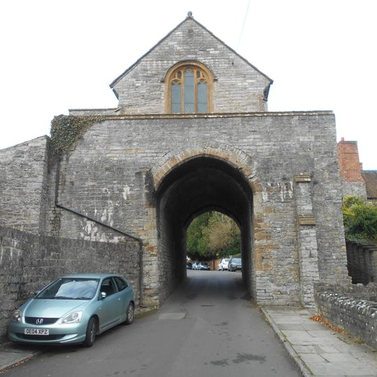 The Hanging Chapel and a medieval gateway at The Hill