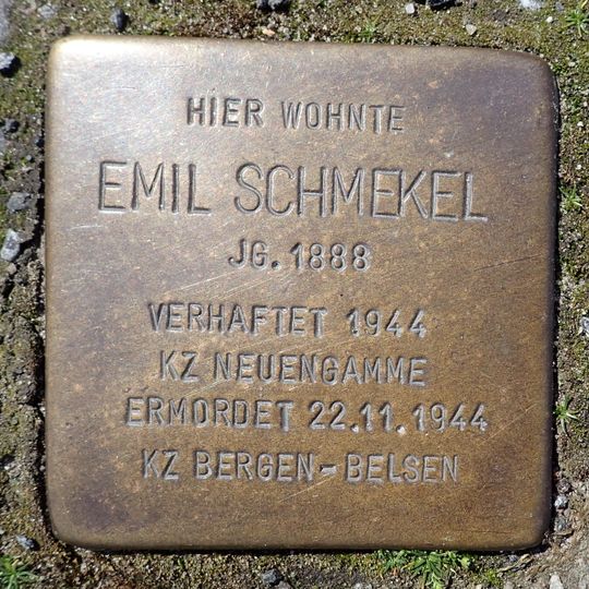 Stolperstein dedicated to Emil Schmekel