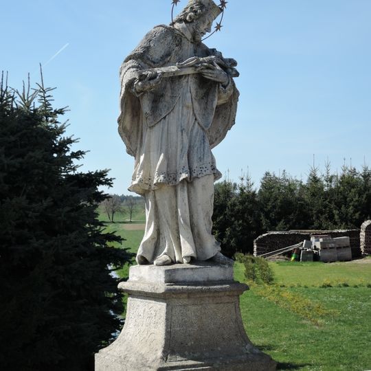 Statue of Saint John of Nepomuk on the bridge in Kostelní Vydří