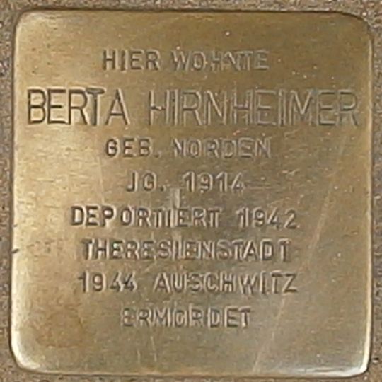 Stolperstein für Berta Hirnheimer